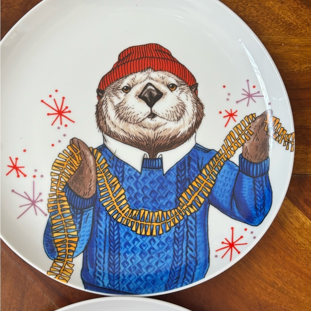 Set of 2 West Elm Rachel Kozlowski Dapper Animal Plates | 8.75” diameter - Picture 3 of 6